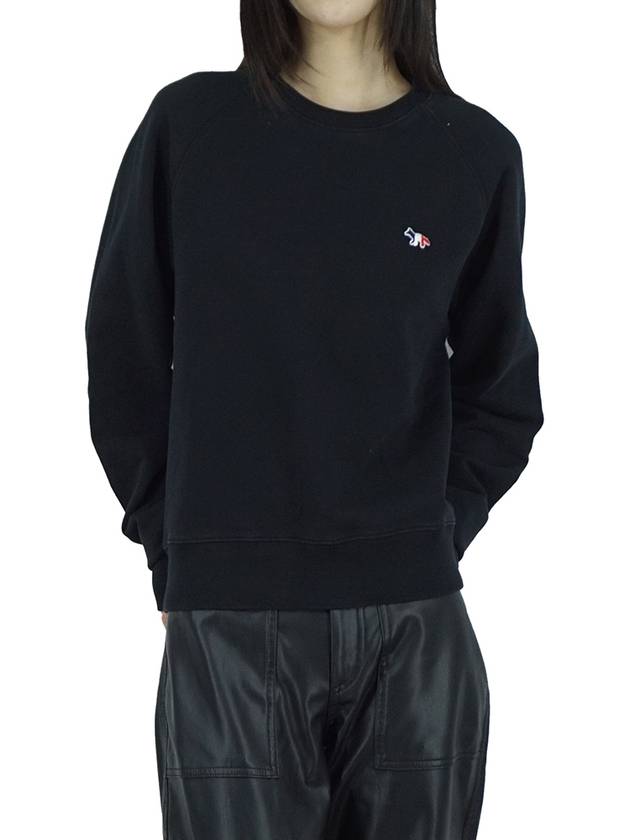 Tricolor Fox Patch Adjusted Sweatshirt Black - MAISON KITSUNE - BALAAN 6