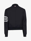 Diagonal Striped Knit Rib Blouson Bomber Jacket Navy - THOM BROWNE - BALAAN 2