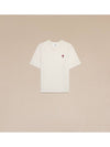 Small Heart Logo Boxy Fit Short Sleeve T-shirt Grey - AMI - BALAAN 7