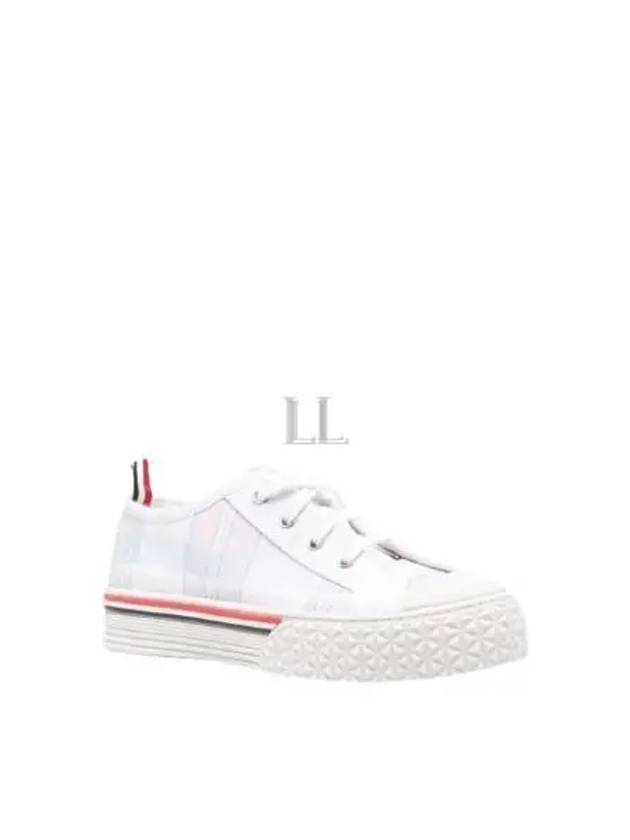 Women's Madras Canvas Collegiate Low Top Sneakers Light Pink - THOM BROWNE - BALAAN 2