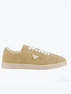 Lane Suede Low Top Sneakers Beige Tan - PRADA - BALAAN 2