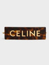 Logo Signature Acetate Hair Slide Dark Havana Gold - CELINE - BALAAN 2