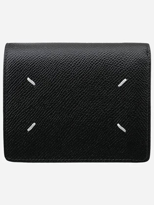 Stitch Logo Compact Bifold Half Wallet Black - MAISON MARGIELA - BALAAN 2