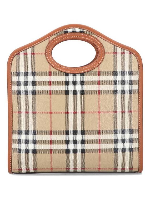 Check Mini Pocket Tote Bag Beige - BURBERRY - BALAAN 4