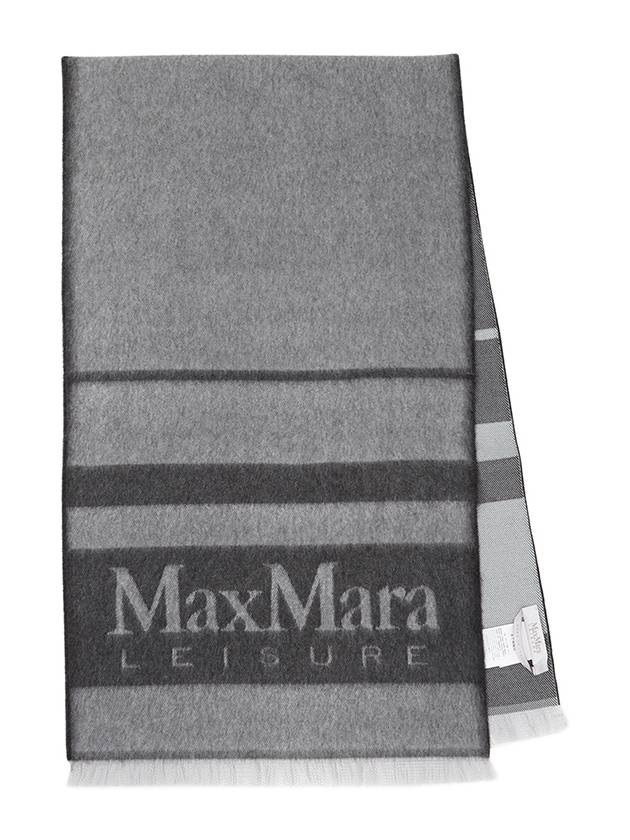 Colibri Logo Intarsia Wool Muffler Grey - MAX MARA - BALAAN 2