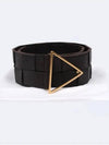 Intrazzato Triangle Buckle Leather Belt - BOTTEGA VENETA - BALAAN.