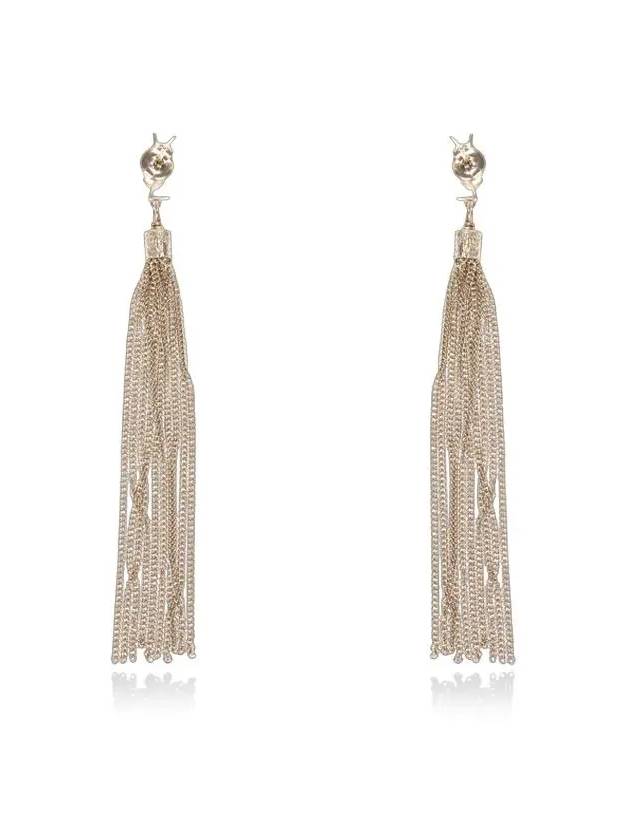 Monogram Chain Tassel Loulou  Earrings Gold - SAINT LAURENT - BALAAN 4