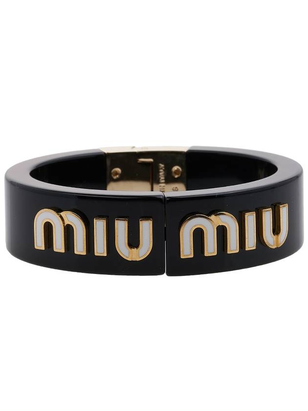 Logo Plexiglas Metal Bracelet Black - MIU MIU - BALAAN 3