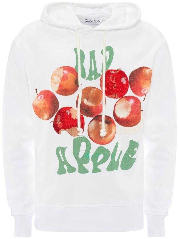 Bad Apple Print Drawstring Hood White - JW ANDERSON - BALAAN 2