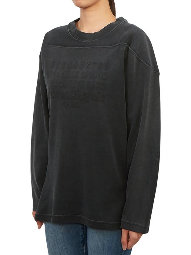 Numeric Stitch Cotton Long Sleeve T-Shirt Black - MAISON MARGIELA - BALAAN 5