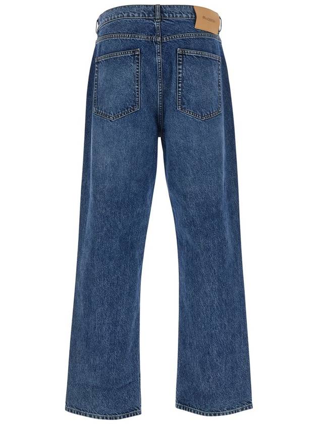 Blue Five Pocket Jeans With Logo Patch On The Back In Denim Man - JW ANDERSON - BALAAN 2