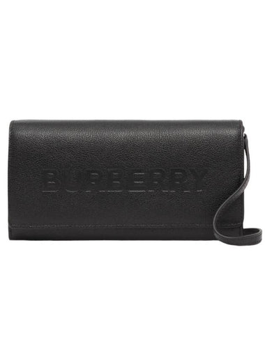 Henley Embossed Logo Leather Cross Bag Black - BURBERRY - BALAAN 1