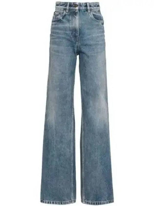 Logo 5 Pocket Denim Straight Jeans Sky Blue - PRADA - BALAAN 2