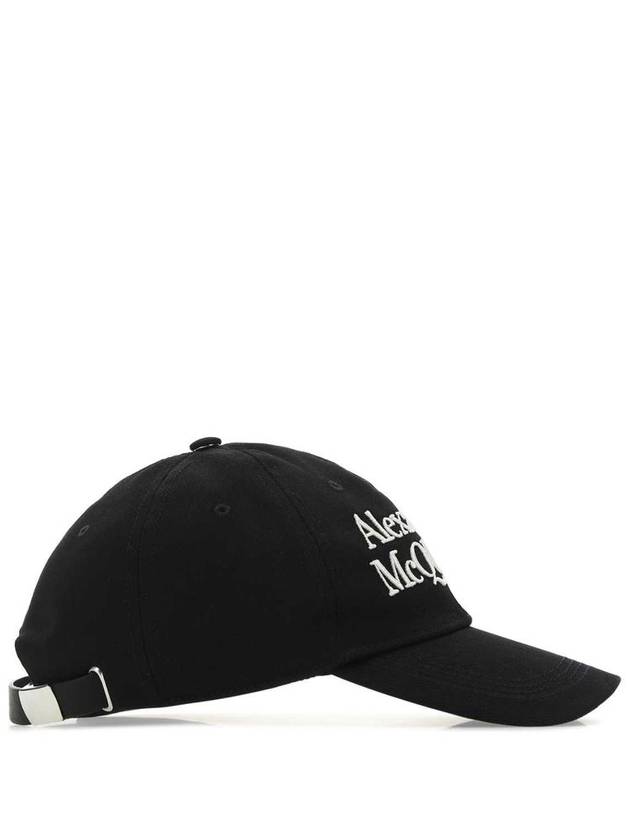 Signature Embroidered Logo Ball Cap White Black - ALEXANDER MCQUEEN - BALAAN 4