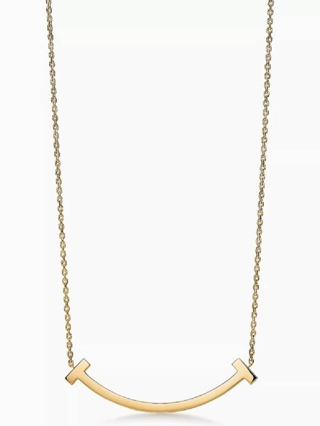 Tiffany T Smile Medium Pendant Yellow Gold Necklace - TIFFANY & CO. - BALAAN 1