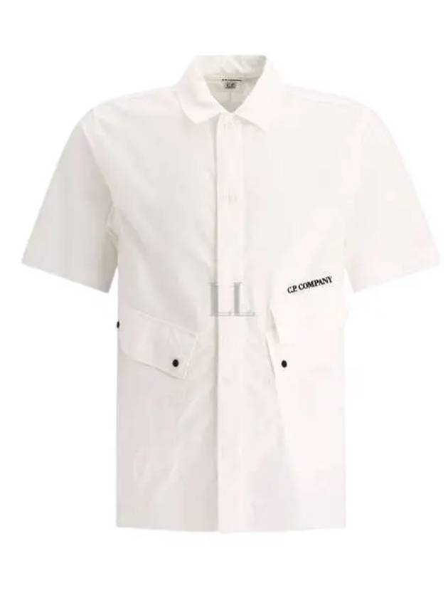 Cotton Popeline Pocket Short Sleeve Shirt White - CP COMPANY - BALAAN 2