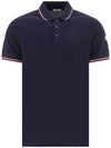 Men's Logo Patch PK Shirt Navy - MONCLER - BALAAN.