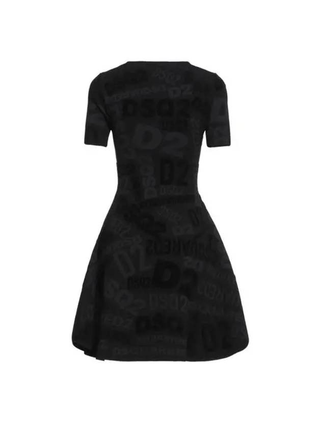 Women's Logo Knit Short Dress Black - DSQUARED2 - BALAAN 4