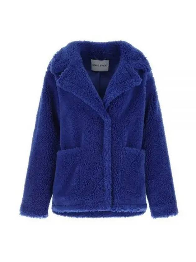 Stand Studio Women s Fake Shearling Jacket Blue 61183 9040 - STAND STUDIO - BALAAN 1