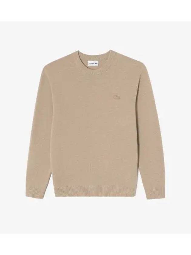 Men s Basic Crew Neck Pullover Light Brown - LACOSTE - BALAAN 1