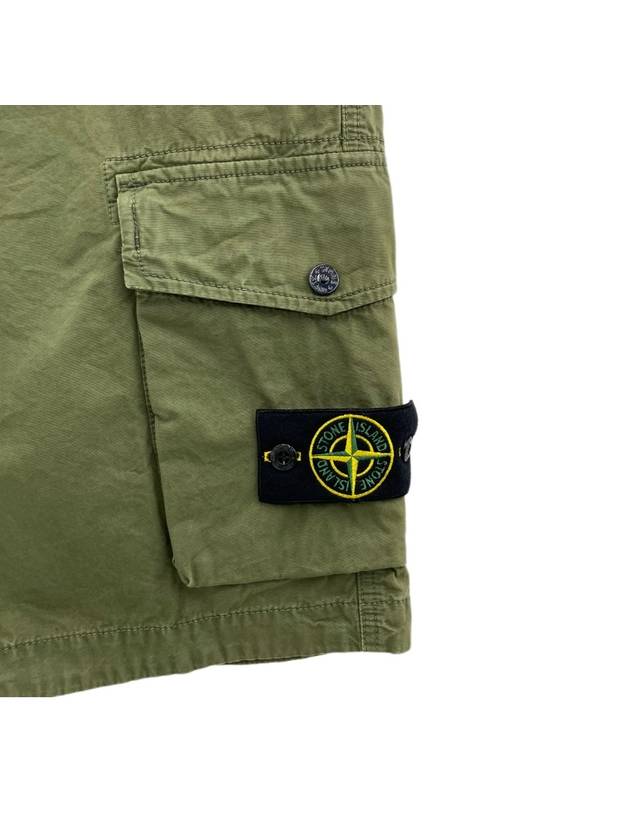 Wappen Patch Cargo Shorts Olive Green - STONE ISLAND - BALAAN 4