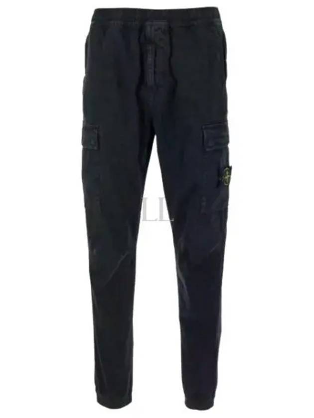 Stretch Cotton Cargo Straight Pants Black - STONE ISLAND - BALAAN 2