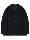 Curved Shoulder Button Jacket Black - LEMAIRE - BALAAN 2