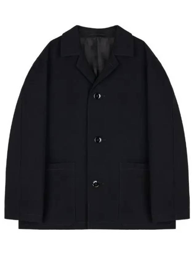 Curved Shoulder Button Jacket Black - LEMAIRE - BALAAN 2