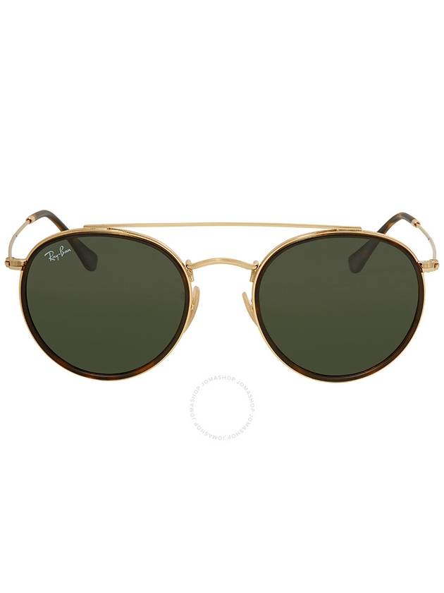 Ray Ban Round Double Bridge Green Classic G-15 Unisex Sunglasses RB3647N 001 51 - RAY-BAN - BALAAN 1