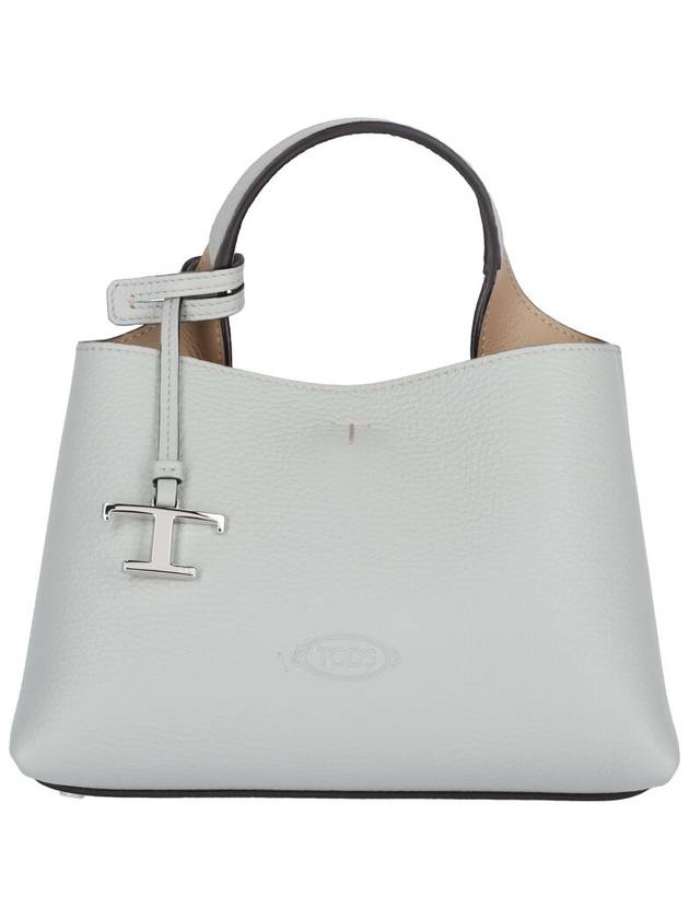 Logo Charm Leather Micro Tote Bag Grey - TOD'S - BALAAN 2