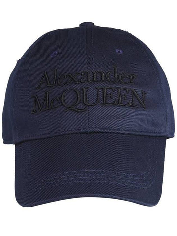 Signature Embroidered Logo Ball Cap Navy - ALEXANDER MCQUEEN - BALAAN 1