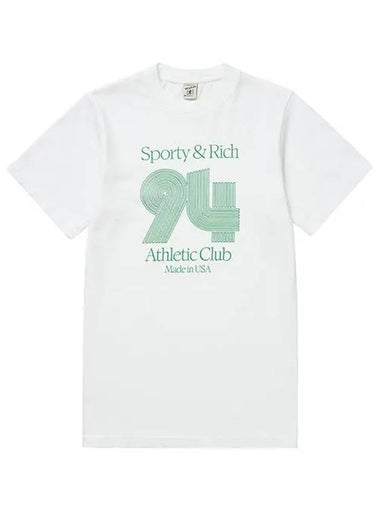 94 Athletic Club Cotton Short Sleeve T-Shirt White - SPORTY & RICH - BALAAN 1