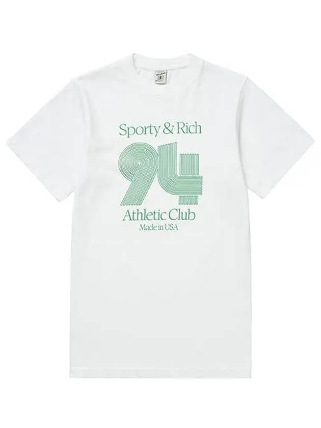 94 Athletic Club Cotton Short Sleeve T-Shirt White - SPORTY & RICH - BALAAN 1