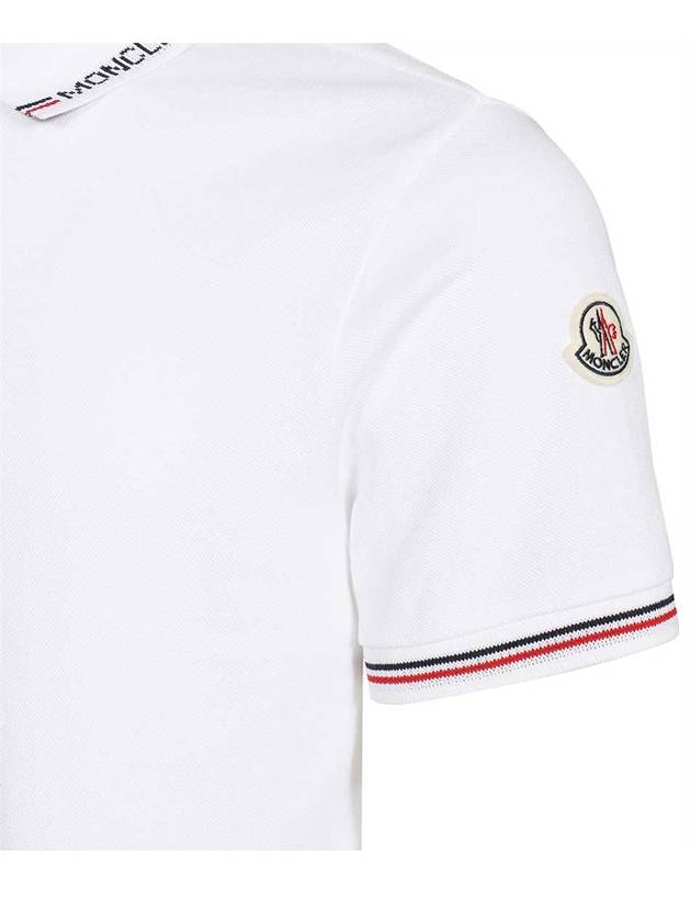 Logo Patch Short Sleeve Polo Shirt White - MONCLER - BALAAN 6