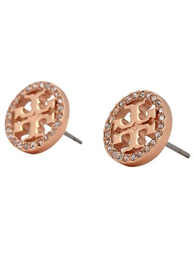 Miller Crystal Stud Earrings Rose Gold - TORY BURCH - BALAAN 3