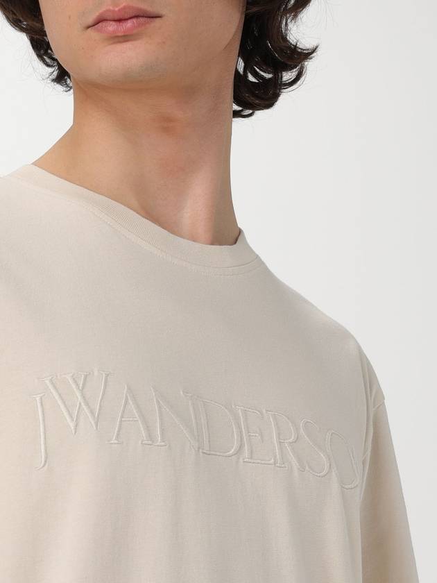 Embroidered Logo Cotton Short Sleeve T-Shirt Beige - JW ANDERSON - BALAAN 6