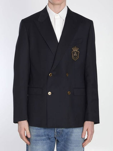 Double-breasted jacket with patch - DOLCE&GABBANA - BALAAN 1