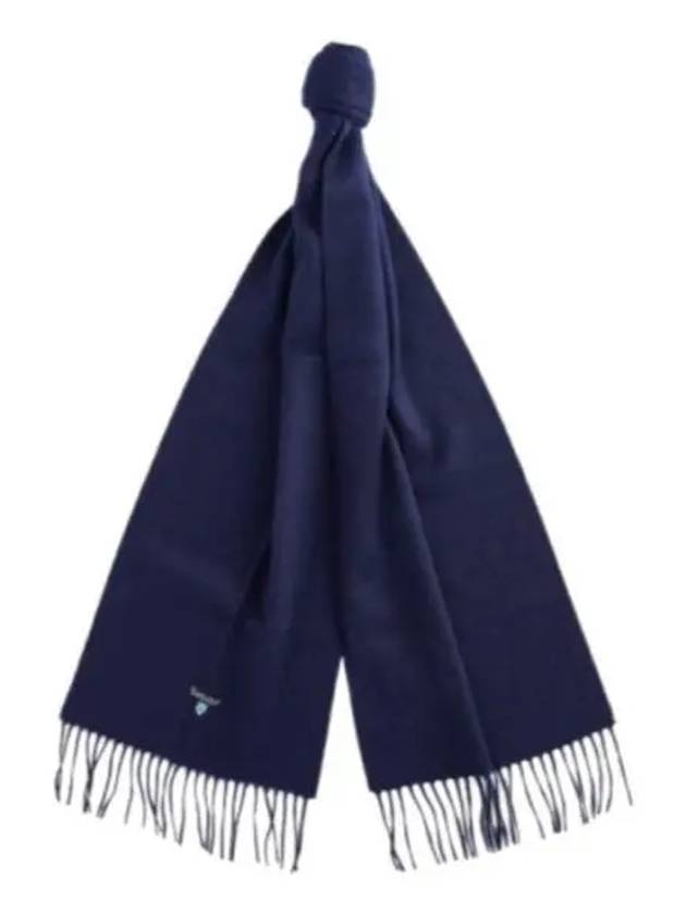 Plain Lambswool Muffler Navy - BARBOUR - BALAAN 2