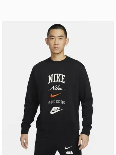 Club Fleece Crew Neck Sweatshirt Black - NIKE - BALAAN 2