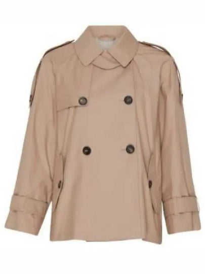 DTrench Double Breasted Short Trench Coat Brown - MAX MARA - BALAAN 2