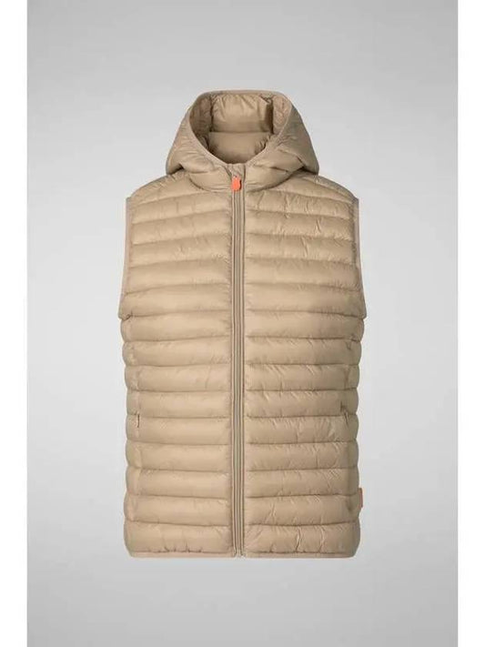 DIA hooded padded vest dark beige - SAVE THE DUCK - BALAAN 1