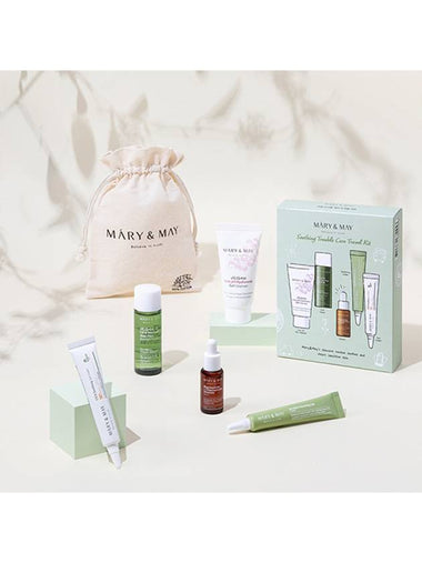 [Mary&May] Soothing Trouble Care Travel Kit (Toner+Serum+Cream+Suncream+Gel cleanser) - MARY&MAY - BALAAN 1