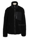 Men's Sagrek Shearling Fleece Zip-Up Jacket Black - MOOSE KNUCKLES - BALAAN 2