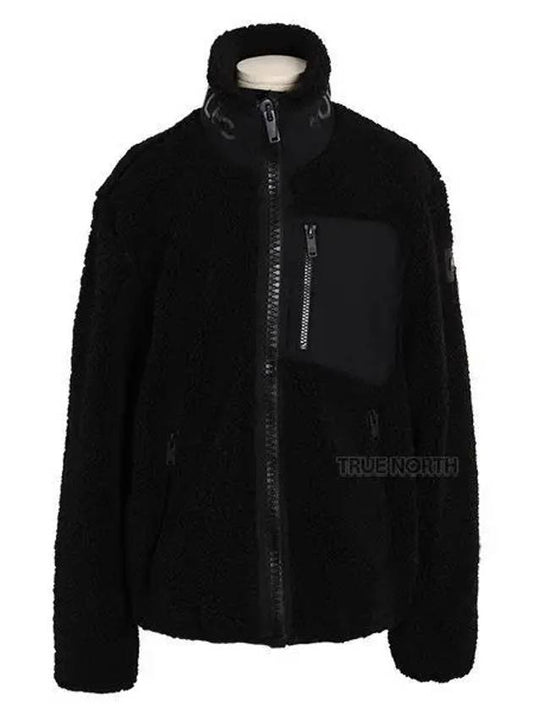 Men's Sagrek Shearling Fleece Zip-Up Jacket Black - MOOSE KNUCKLES - BALAAN 2