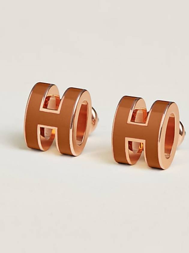 Pop H Mini Earrings Rose Gold - HERMES - BALAAN 3