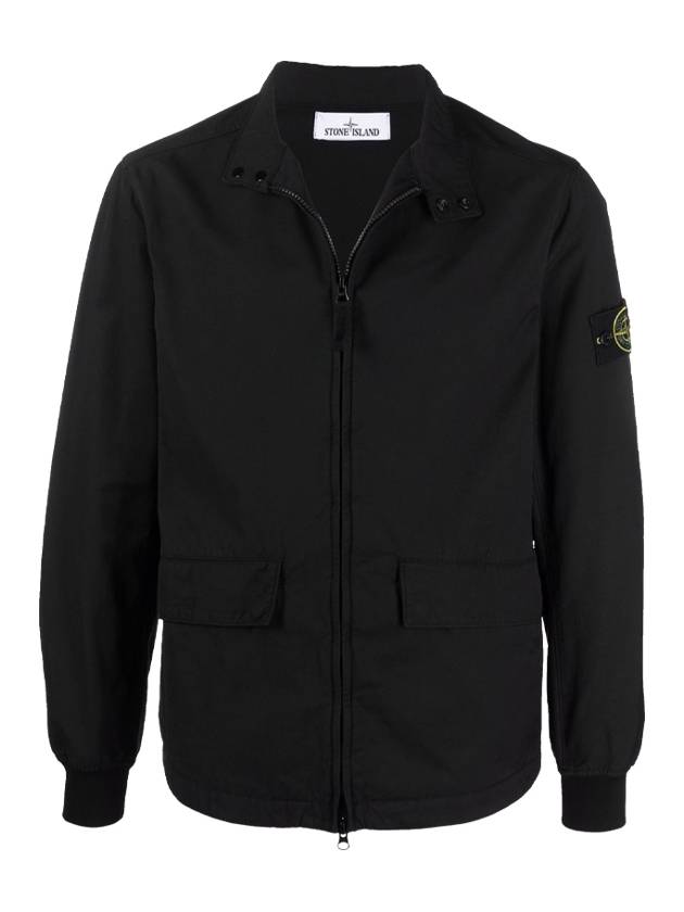 Men's Batavia Nylon Cotton Zip-Up Jacket Black - STONE ISLAND - BALAAN 2