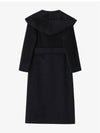Women's Bdanton Silk Tone Long Wool Hooded  Single Coat Black - MAX MARA - BALAAN 4