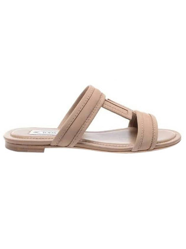 Women's Double T Sandals Beige - TOD'S - BALAAN 1