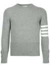 Diagonal Classic Cashmere Knit Top Light Grey - THOM BROWNE - BALAAN 2