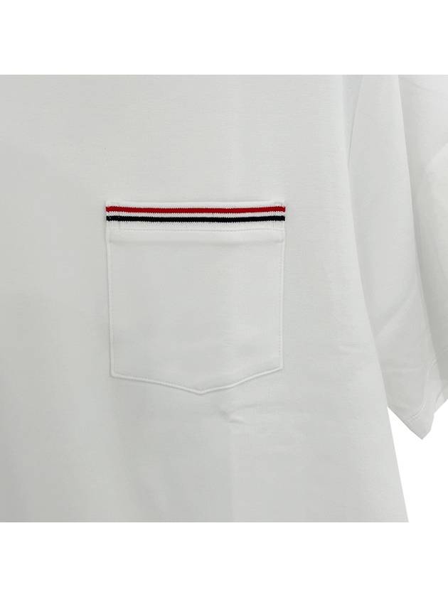 Cotton Oversized Pocket Short Sleeve T-Shirt White - THOM BROWNE - BALAAN 5